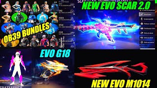 NEW EVO M1014 2.0 || NEW EVO SCAR 2.0 | FREE FIRE OB39 UPDATE | NEW OB39 BUNDLES