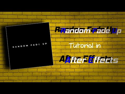 #Aftereffectstutorial Random Fade Up Tutorial in After effects //MSK 4K//
