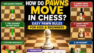 ♟️ How Do Pawns Move in Chess | Easy Pawn Rules for Kids & Beginners