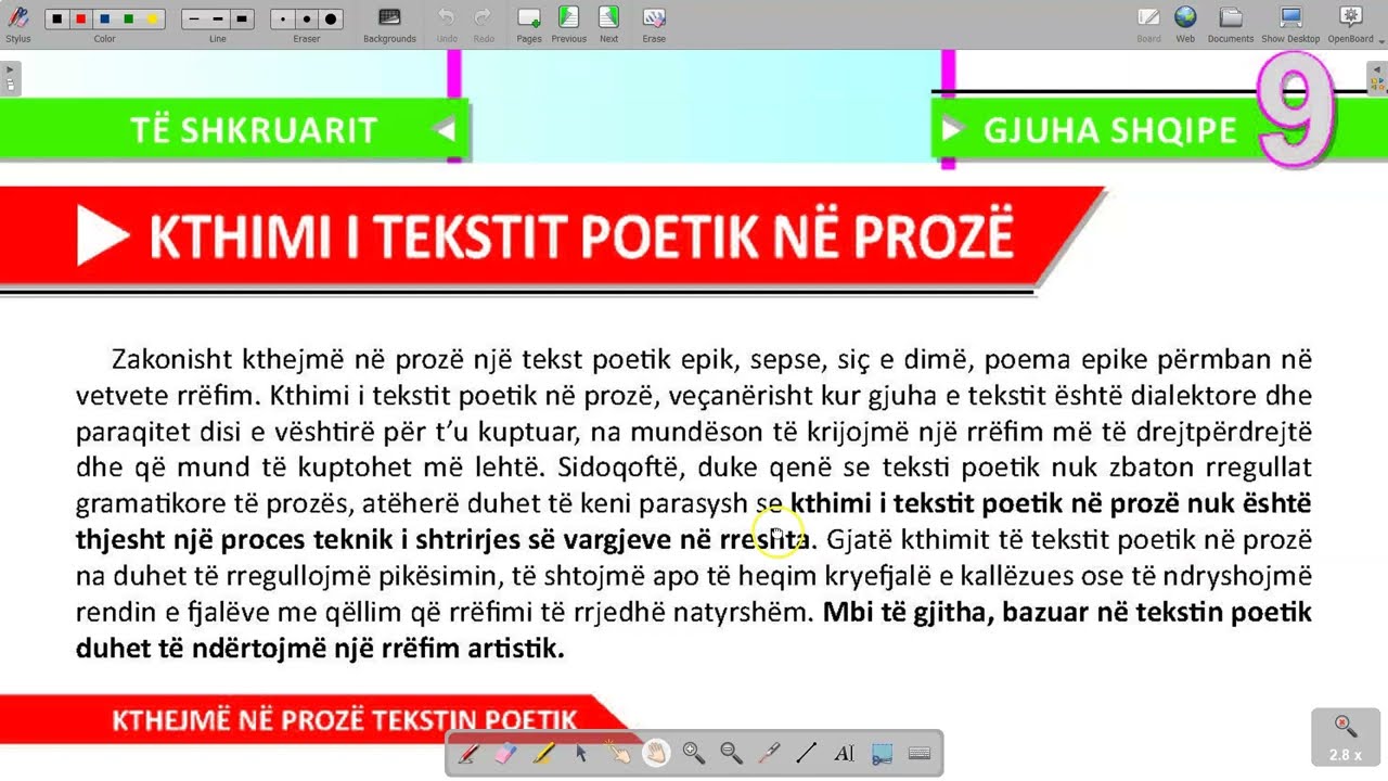 32 33 Gjuha Shqipe 9 Filara Mesimi 32 33 Te shkruarit Kthimi i Tekstit Poetik ne Proze