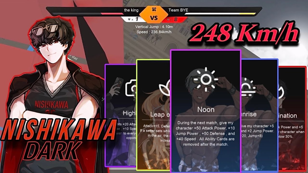 NISHIKAWA DARK AND COLLECTED CARDS// THE SPIKE VOLLEYBALL// PHALLA ...