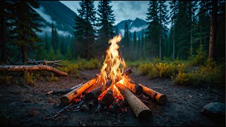 Calm crackling fire sounds, Norse ambience, Soothing leaf sound, wind sound, Relax and study