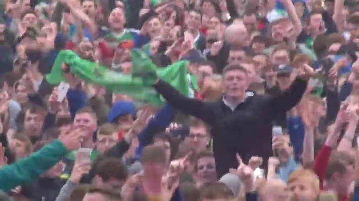 Incredible Atmoshpere ! Northern Ireland fans singing Sweet Caroline   (EURO 2016)