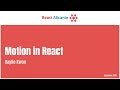 Motion in React talk, by Kaylie Kwon