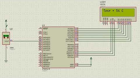 AVR projects /Temperature sensor using ADC , LM35 and LCD