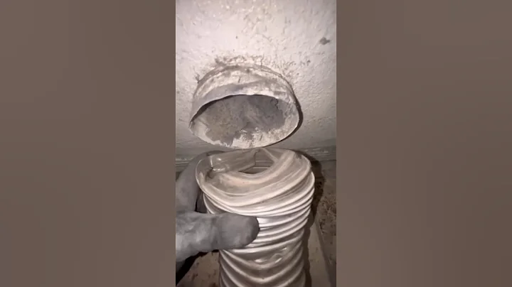 Mind Blowing! 🤯 27 years of Lint removed with POWERFUL Vacuum #oddlysatisfying #dryerventcleaning