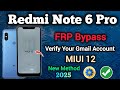 Redmi Note 6 Pro || FRP Bypass || Verify Your Gmail Account || MIUI 12 || New Method || Without Pc.