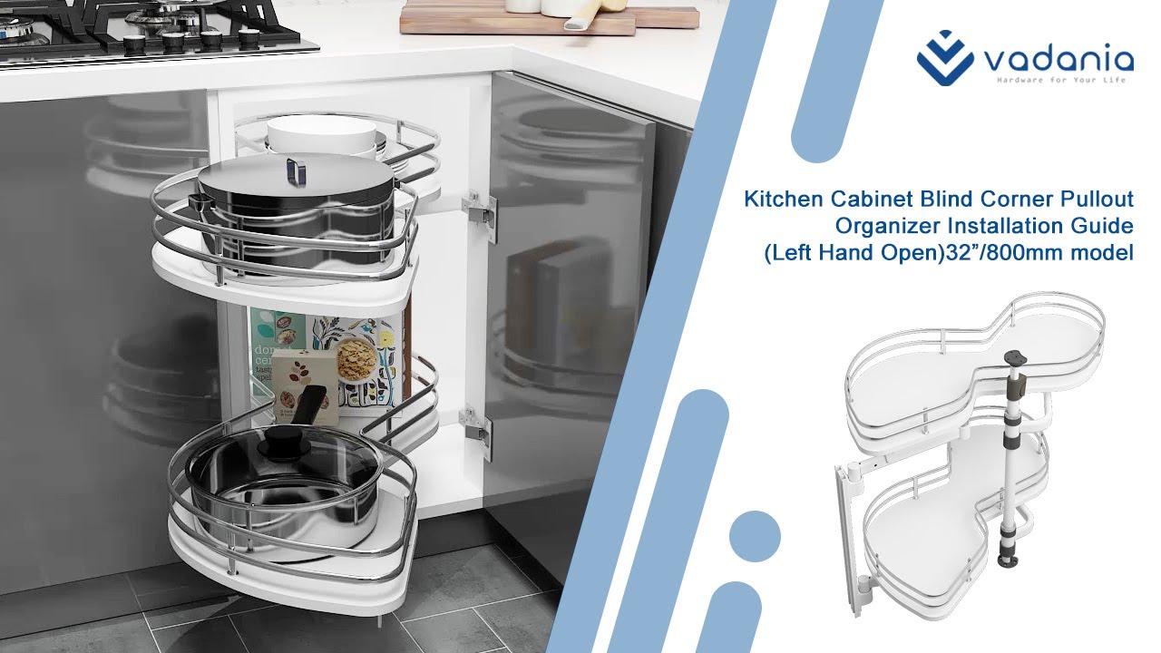 How to install VADANIA 32"/800mm kitchen cabinet blind corner 2 Tiers Swing Tray Organizer
