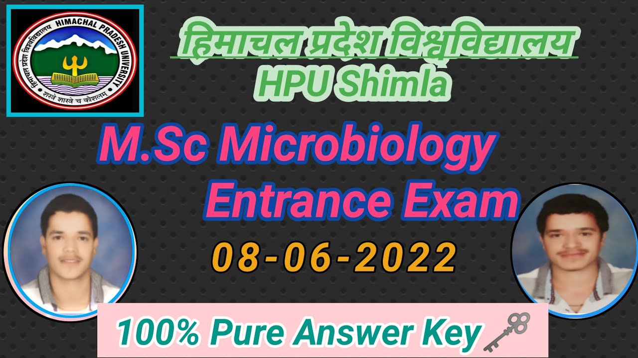 hpu-msc-microbiology-entrance-question-paper-2022-answer-key-youtube