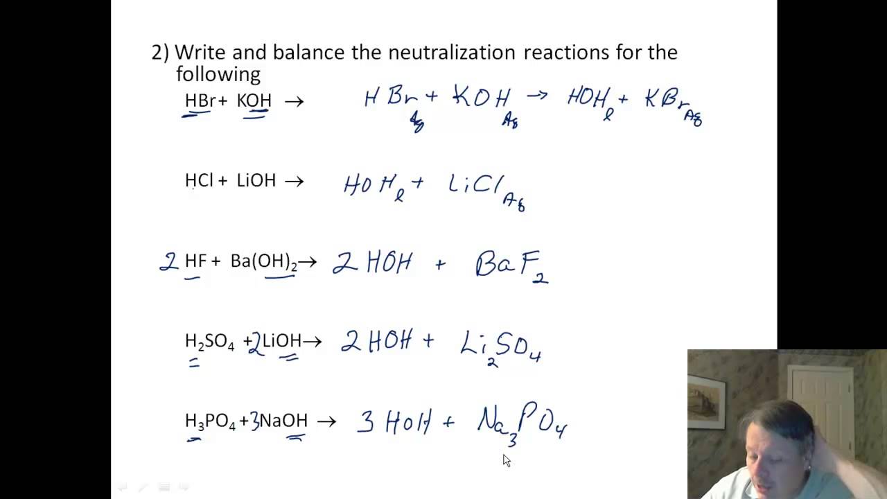 Acids 24 Worksheet - Neutralization Reactions Throughout Acid Base Reactions Worksheet