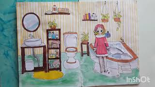paper doll house part 2 #youtubeshorts #diys #papee doll#paper craft #mythus creatives