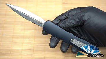 Microtech Dirac Delta 227-12 Full Serrated Stonewash