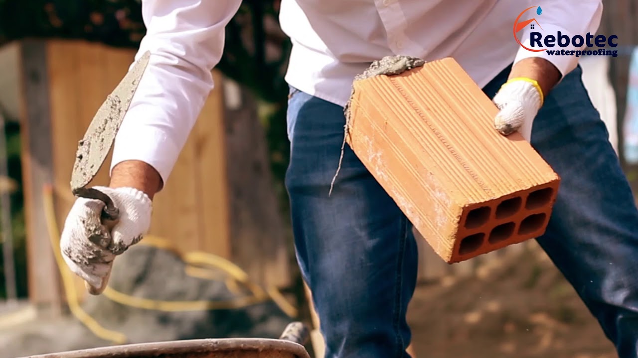How to lay bricks using Rebotec Waterproofing YouTube