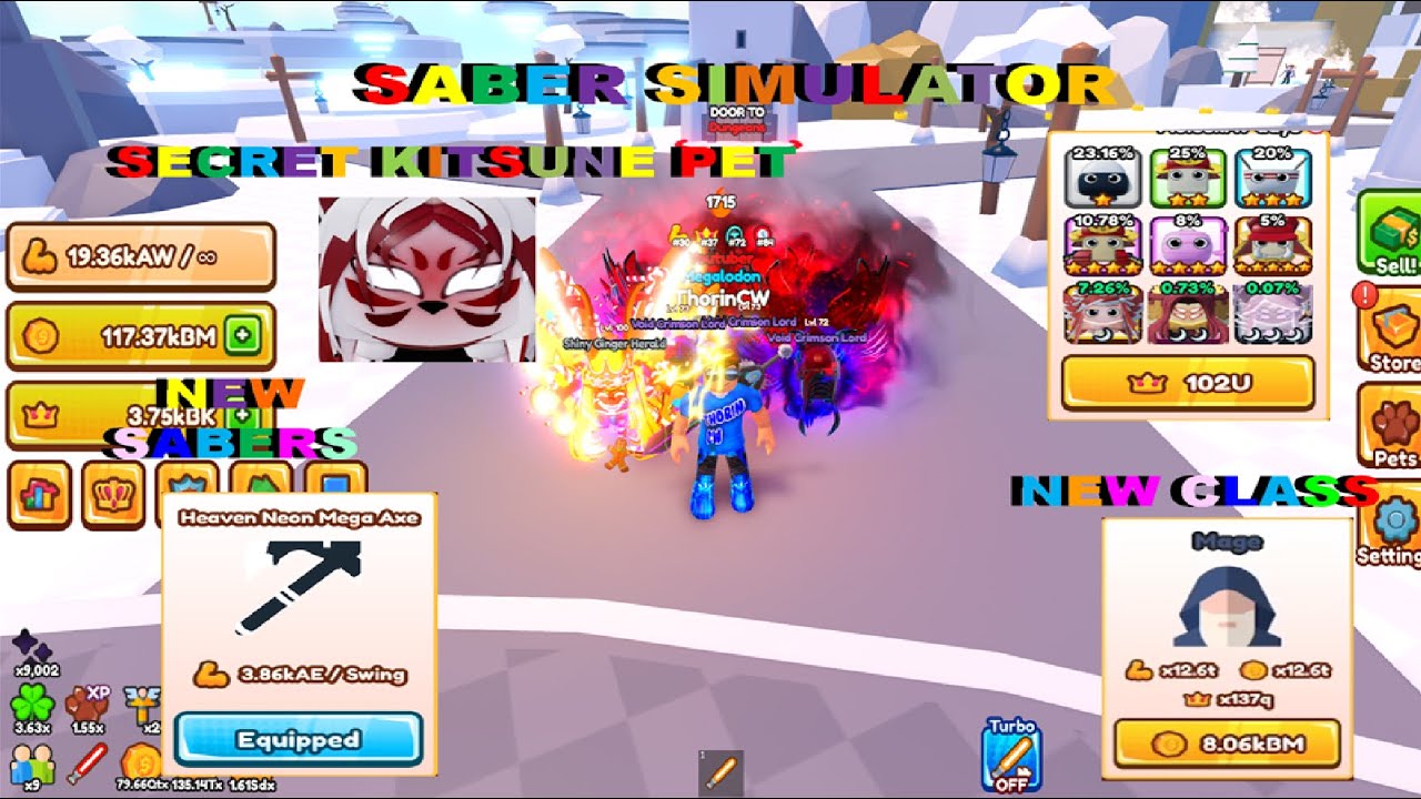 👀 Обновление Saber Simulator Kitsune: все новые питомцы 👀