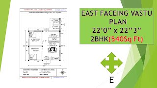 2bhk east facing house plan as per vastu 500 sq feet