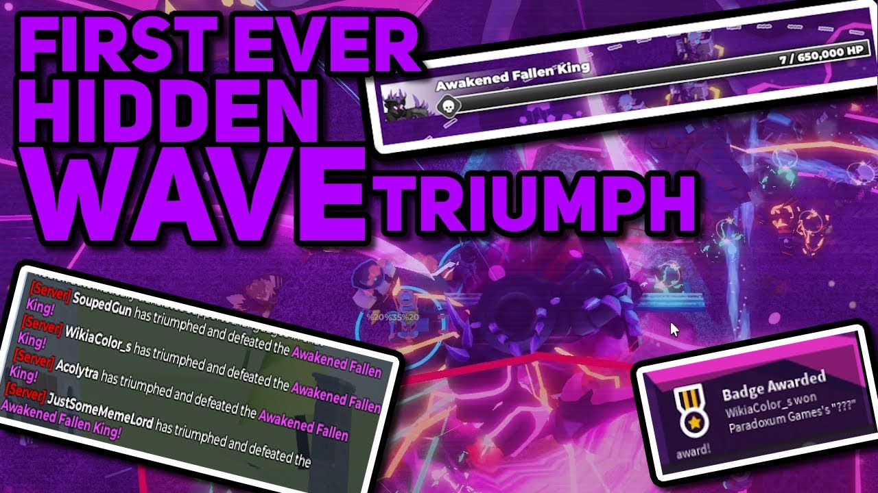 Hidden Wave FIRST EVER HIDDEN WAVE TRIUMPH | Tower Defense Simulator - YouTube