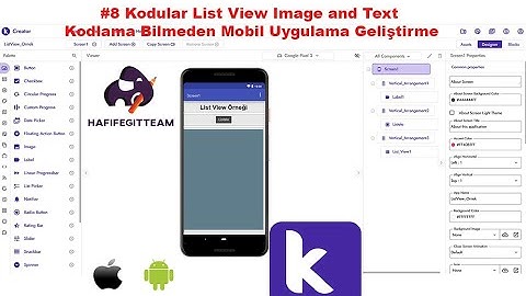 #8 Kodular List View Image and Text - Kodlama Bilmeden Mobil Uygulama Geliştirme