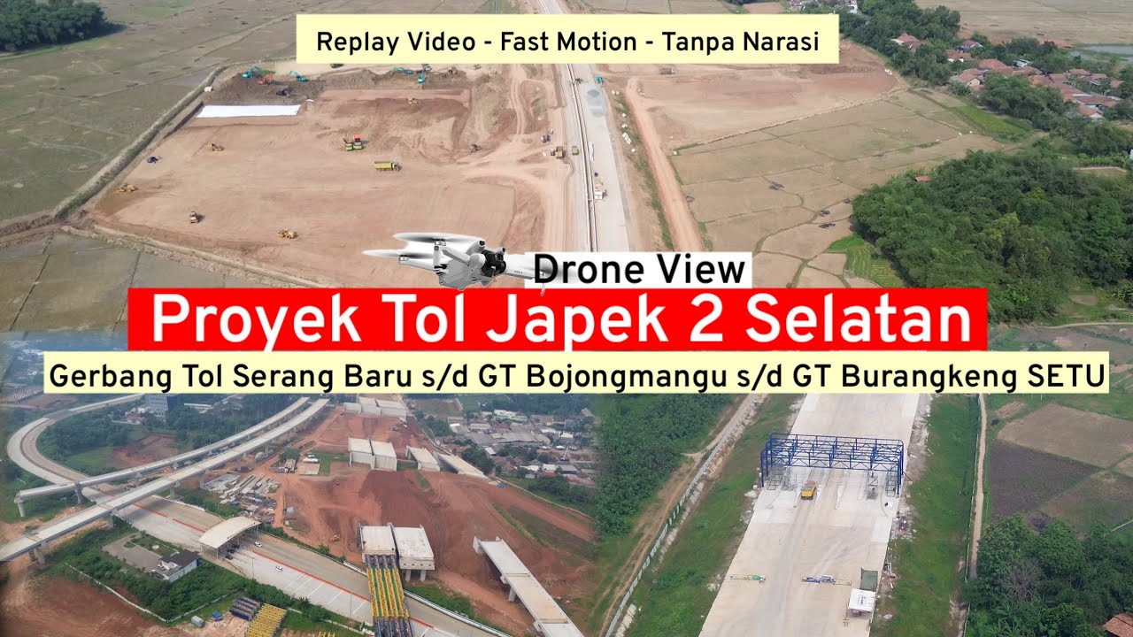 Drone View Proyek Tol Japek 2 Selatan dari Serang Baru - Bojongmangu - SETU | Update Agustus 2025