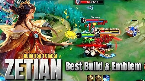 New Hero Zetian Best Build and Emblem!! - Build Top 1 Global Zetian ~ MLBB