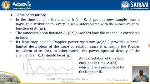Lecture video_15EC81_Module1_Statistical correlation of the received signal_A Poonguzhali