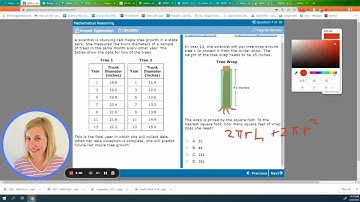 GED   Math Practice Test Question 7  Surface Area of a Cylinder