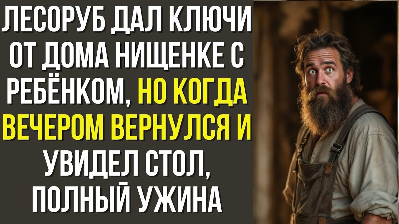 Лесоруб дал ключи от дома нищенке с ребёнком, но когда вечером вернулся и увидел стол, полный ужи