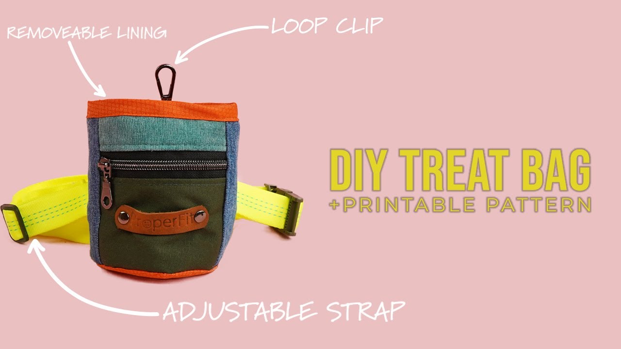 DIY Training Treat Bag Pouch + PRINTABLE SEWING PATTERN (STEP BY STEP  SEWING PROJECT) 