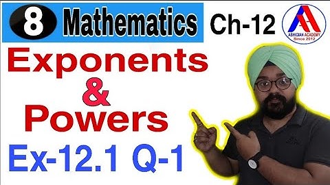 Class 8 maths chapter 12 Exercise 12.1 Question 1 Ncert solution | Exponents and Powers class 8