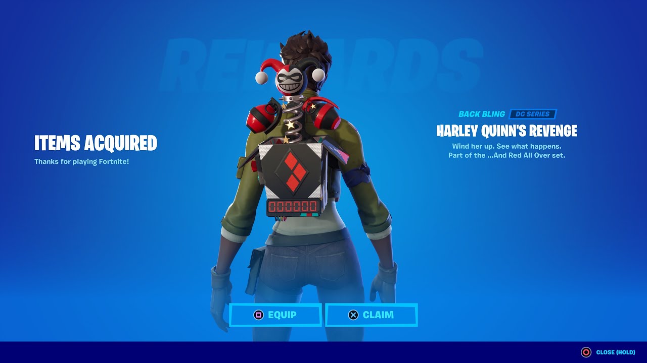 HOW TO GET NEW REBIRTH HARLEY QUINN REVENGE BACK BLING IN FORTNITE