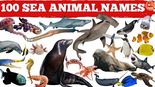 Sea Animal Name | Top 100 Sea Animal Names in  English | Educational Video#kids #kidsvideos #animals