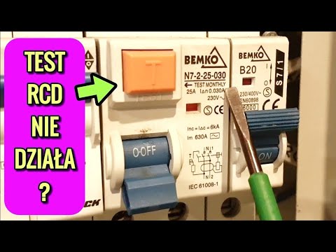 Why does the TEST RCD button not work after pressing the RCD? suspended mechanism