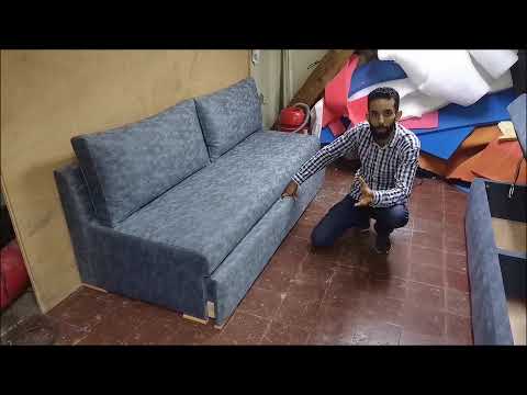 فيديو: صوفا على الشرفة (60 صورة): خزانة صوفا ضيقة وخزانة أريكة وطاولة سرير أريكة ، وكيفية صنع وتصميم نماذج مدمجة وقابلة للطي