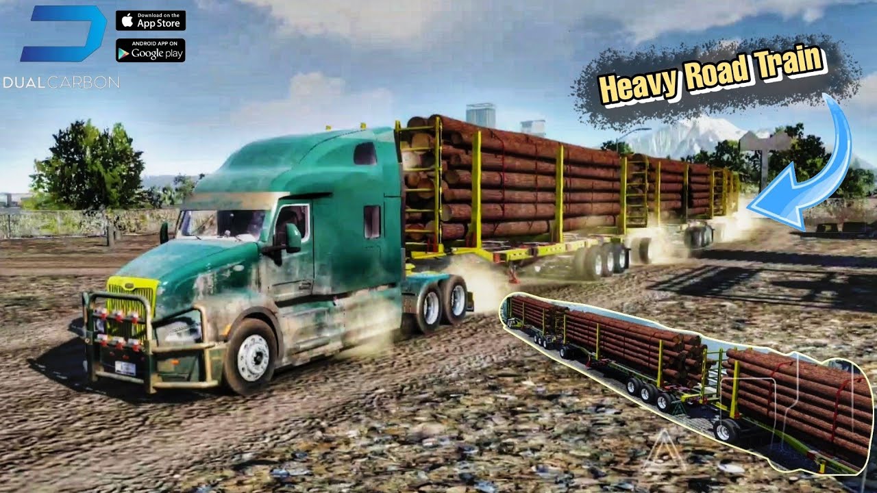 Truck Simulator Big Rigs - Heavy Wood Logging 🪵  - Road Train Gamelplay 