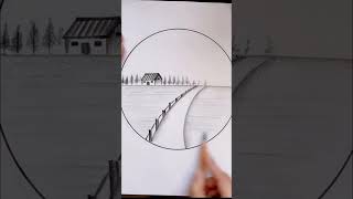 easy scenery drawing #shortsvideo