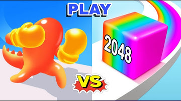 Jelly Run 2048 💛Vs💛 Man Runner 2048 | Walkthrough Max Gameplay , Satisfying GAMEPLAY🏀 #gaming #games