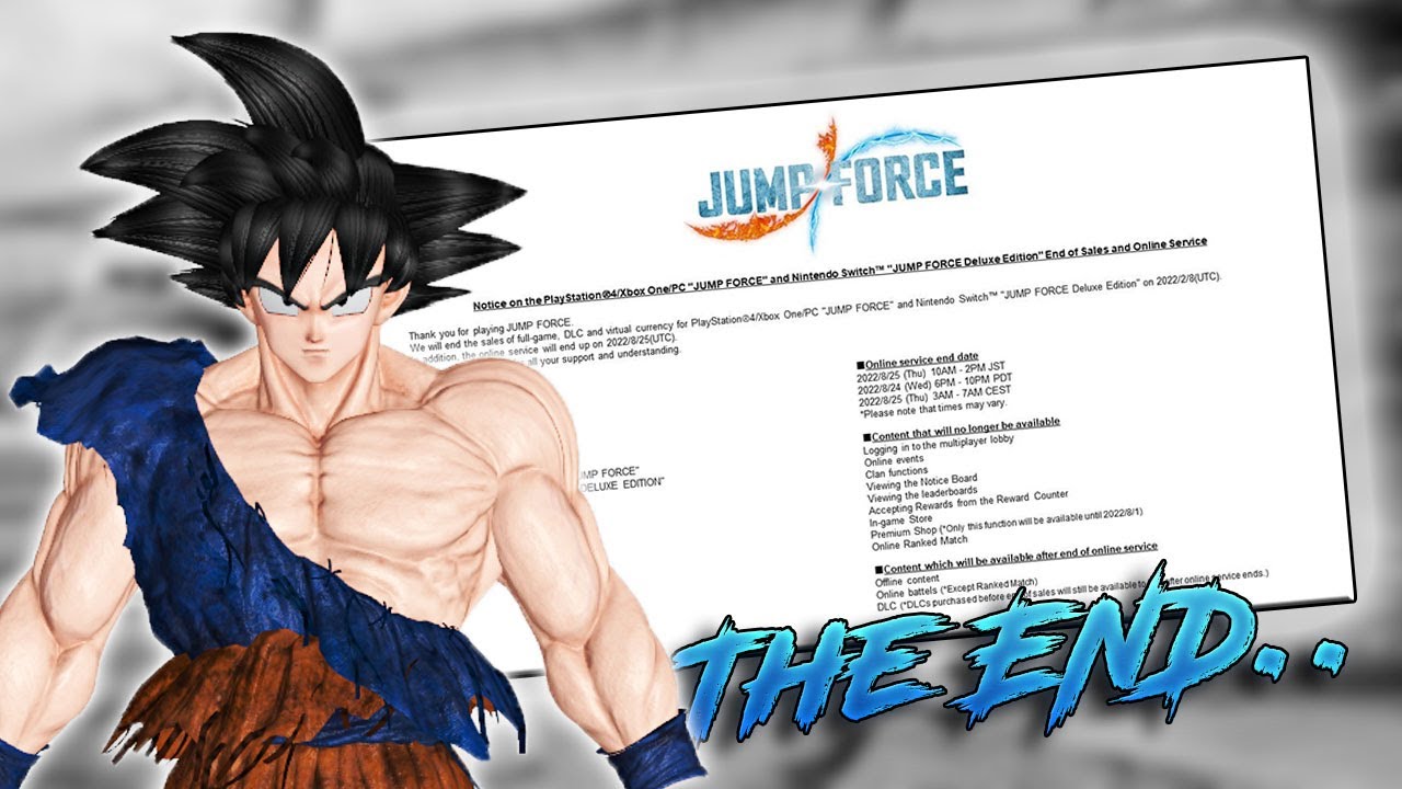 JUMP FORCE SEASON 3 CANCELED! THE END OF JUMP FORCE..