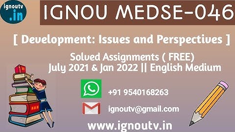 IGNOU MEDSE-046 Solved Assignment July 2021 & Jan 2022 [FREE] | IGNOU PGDUPDL | IGNOU TV | IGNOU |