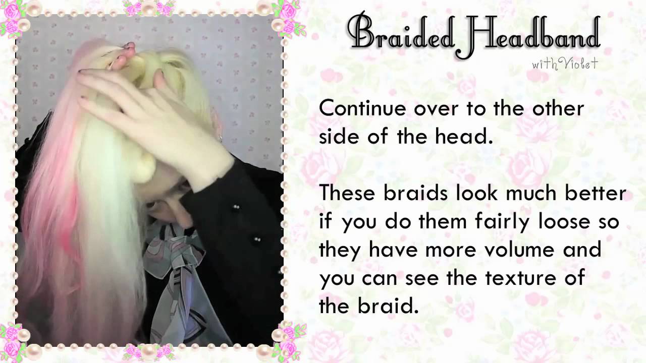 Curled Headband Braid Hair Style Tutorial - Violet LeBeaux