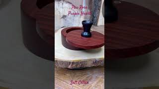 Pau Rosa Salt Cellar With Pivoting Lid and Purple Heart Cupped Finial