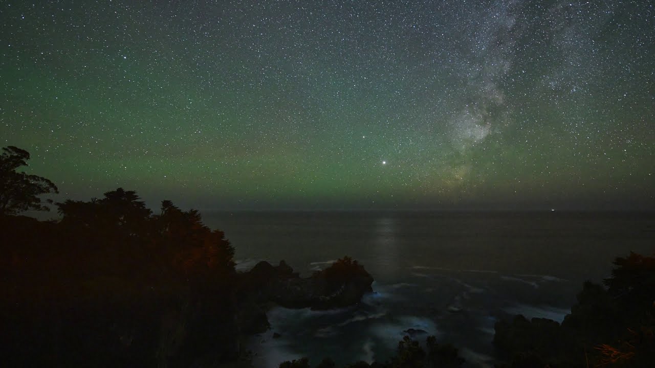 Milky Way over McWay Falls - YouTube