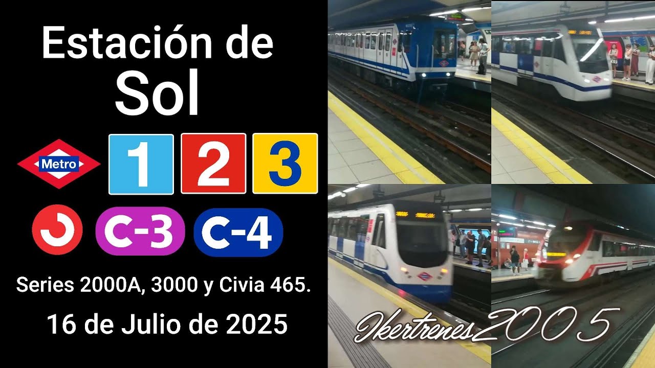 Metro de Madrid L1, L2, L3 y Renfe Cercanías Madrid C3 y C4 | ☀️ Estación de Sol ☀️