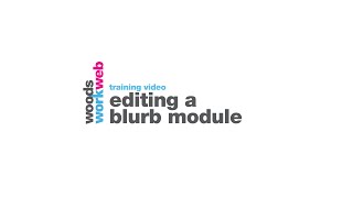 Editing Blurb Module