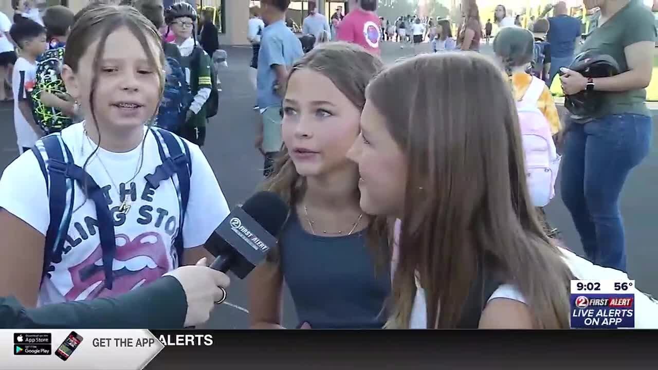Kid excited for first day in Appleton's new elementary school