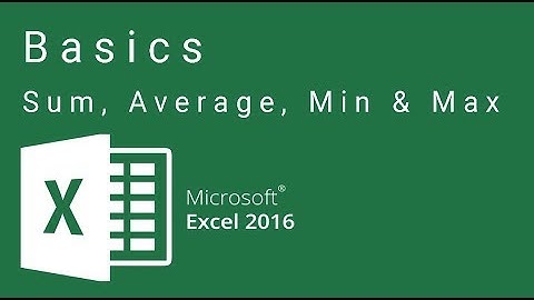 Excel - Basics - Find Sum, Average, Min and Max
