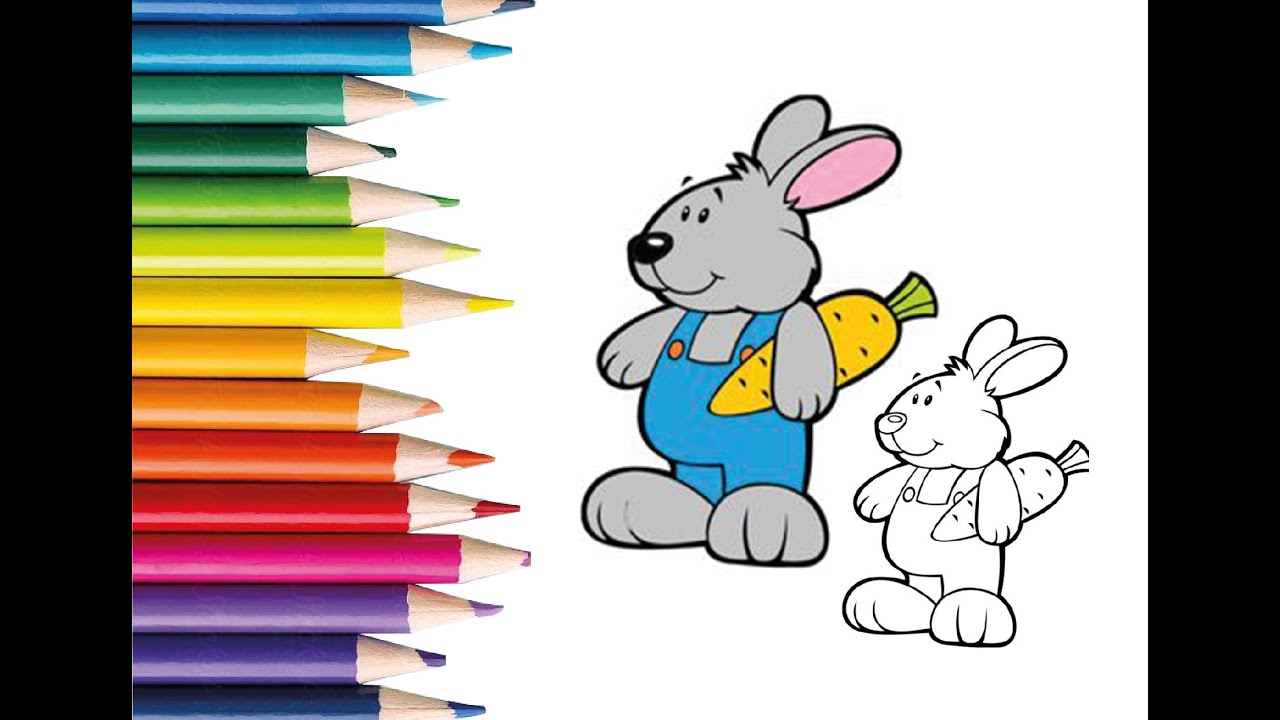 Kema Rasm How to draw a cute Rabbit with carrot for kids Bolalar uchun rasm ...