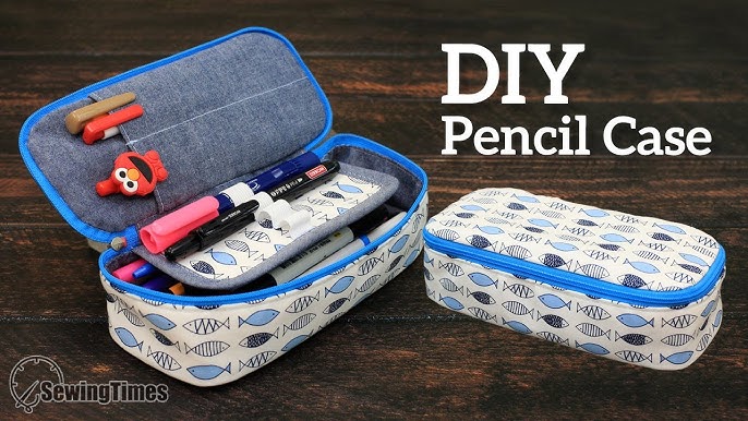 DIY Triple Zipper Pencil Case  Large capacity stationery pouch