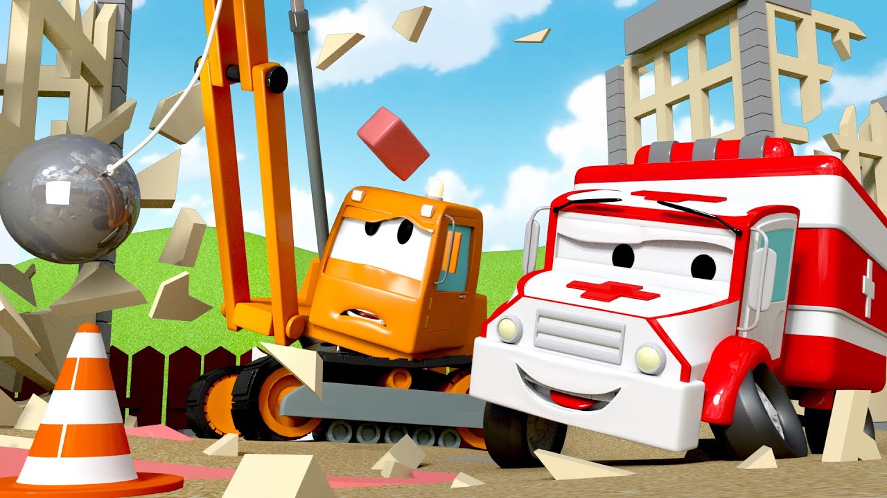 Troy der Zug -  Dane der Abrisskran  - Autopolis 🚄 Lastwagen Zeichentrickfilme für Kinder