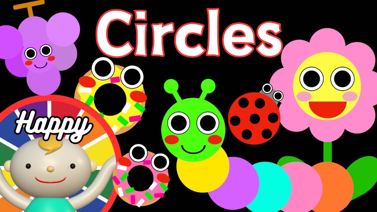 Baby Sensory.【Circles】🍩🐞🐛🍇High contrast animation with cute sounds. Calm baby. ＃BabySensory