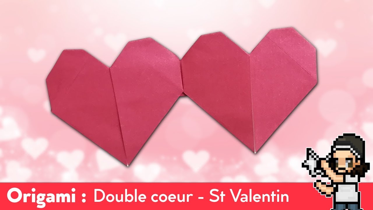 Origami : Double cœur pour la Saint-Valentin