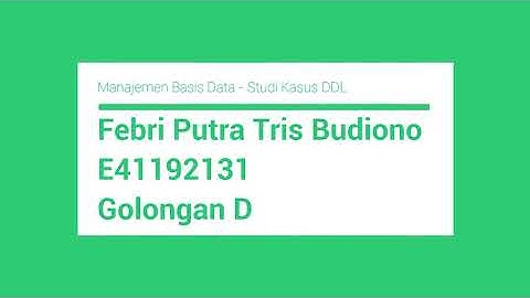 Studi kasus DDL - Perpustakaan